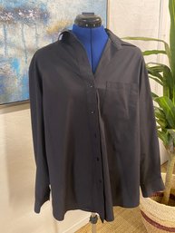 Stylish Foxcroft Womens Wrinkle Free Black Blouse XL