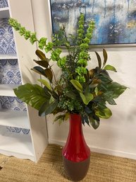 Large And Lush Vase With Great Artificial Greenery