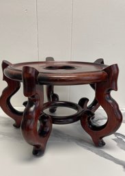 Oriental Carved Plant/Display Stand,  Rosewood/mahogany(?). Solid Wood, Heavy