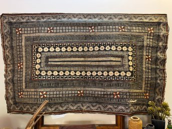 Large Decorative Ethnic Design On Hide Wall Hanging