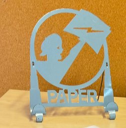 Vintage Metal Paper Stand And Rack Art Deco