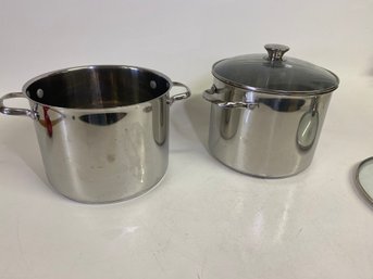 Two Wolfgang Puck Stock Pot Pans