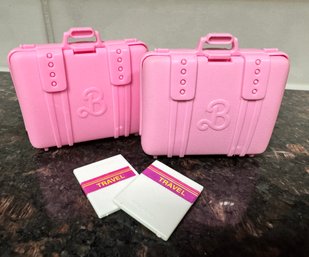 Vintage Barbie Suitcases With Travel Accessory