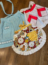 Three Vintage Aprons, Stylish For Your Entertaining Ensemble