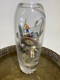 Large 9 Inch Crystal Vase Of Treasures