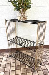 Mid Century Modern  3 Brass Wire Tiered Bookshelf