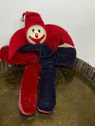 Vintage Bean Filled Toy Jester About 12 Inches