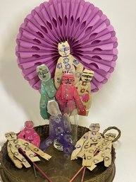 Very Cool Old Vintage Paper Puppets And Japanese Pop Up Fan