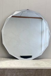 Vintage Mirror Large And Heavy 13 Sided Beveled Mirror.  30 Inches Diameter