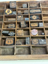 Vintage Wood And Metal Letterpress Advertising Printing Press Blocks Lot #2
