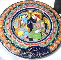 Collectible Bjorn Wiinblad Christams Plate By Rosenthal, Signed And Dated