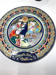 Collectible Bjorn Wiinblad Christams Plate By Rosenthal, Signed And Dated