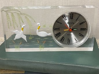 Vintage Lucite Wit Co. Desk Clock