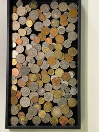 Large Tray Of Foreign Coins