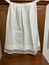 Incredible Like New Long Vintage White Apron