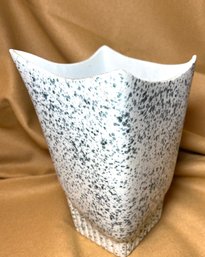 Mid Century Modern Stanford Sebring Speckled Pottery Vase 9 High X 5.5 Square