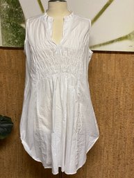 Long All Cotton Sleeveless Tunic Womens L