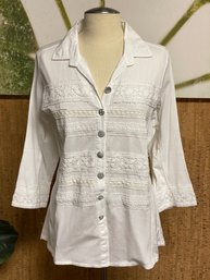 Parsley And Sage Summer Favorite Button Up Cotton Top Womens XL