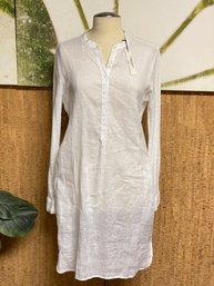 NWT French Designer Majestic Filatures Long Tunic Shirt 100% Linen Womens XL