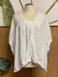 Cannise Linen Drape Top With Split Front Women's One Size Or XL