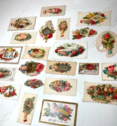 RARE Lot Victorian Calling Cards Die Cuts Hidden Names - FANCY EDGES, Mostly Samples