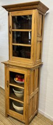 Tall Primitive Double Display Cabinet  Approx. 74 X 18 Inch