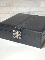 Amazing Glenor Company. Jewelry Box, Black Leatherette, - Like New !