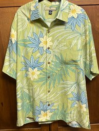 Tommy Bahama 100% Silk Shirt Mens M Green