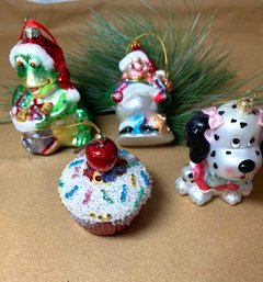 Blown Glass Christmas Ornaments. 4 Ornaments Lot #3 Of 4