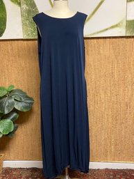 Dark Navy PLANET By Lauren G This Lantern Dress Has Great Neckline And Great Travel-ability! Size XL