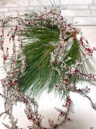 Blingy Garland Lot #4.  Rock Crystal With Mini Red Berrys. New In Orig Pkg 10 Pks Of 8 Ft