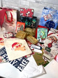 Pack And Wrap( Medium)-tis The Season- Asst Of Seasonal Gift Bags(12), Tissue Paper, Ribbon & Tags