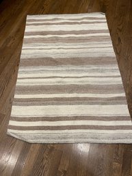 Earthy And Organic Striped Wool Rug