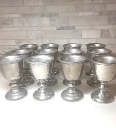 Vintage Wilton Armetale Pewter -like Wine Goblets Rare Set Of 12, 5 Inches Tall