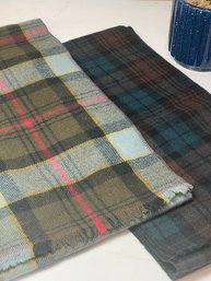 Vintage Mens Plaid  Wool Scarves, Charning And Cozy 6-8 Inches X 60