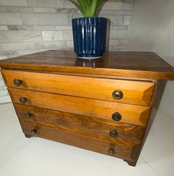 Artisan Made Large Wood Jewelry Box, Dovetailed Drawers, Velvet Lining.