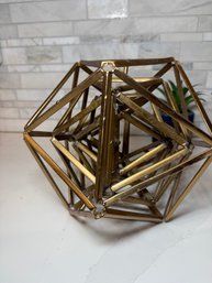 Heavy Brass Geometric Sculpture. Multi Dimensional-Lots Of Depth And Style