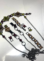 Rhinestone Set Beads And Linked Chain, Misc Pieces And Parts,  ( Sorelli?)