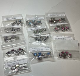 Swarovski  Rhinestone Slider Beads, 2 Hole Each Side.  In Orig PKG.  12 Pkg Of 5