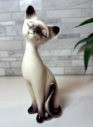 Mid Century Modern Siamese Cat Figurine 11 Inches High