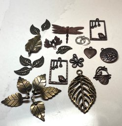 Mixed Metals Copper And Brass Charms/pendants 23 Pieces