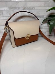 Isadora Made In Italy Leather Flap Over Crossbody Purse