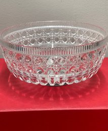 Elegantly Cut Crystal Bowl.  Finely Detailed And Lovely.  Starburst Bottom/heavy/bounces Light.