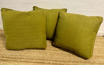 Three Chartreuse / Light Green Throw Pillows
