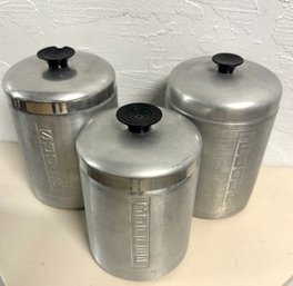 Hellerware:  Set Of Three Vintage Canisters