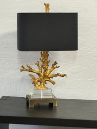 Gold Coral Pedestal Table Lamp