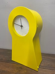 Vtg IKEA ( YEP,  Its True)  Bright Yellow Key Hole Clock Storage Inside.