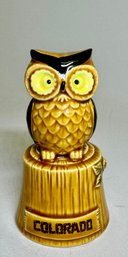Vintage Ceramic Owl Bell Made In Japan Colorado Souvenir