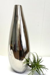 Designer Vase:  Mirror Polish Bulbous Vase , Weighted Base, Tall, Graceful