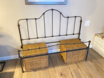 Wonderful Antique Metal Bed Frame, Rails Not Shown But We Have Um